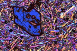 crystals under microscope