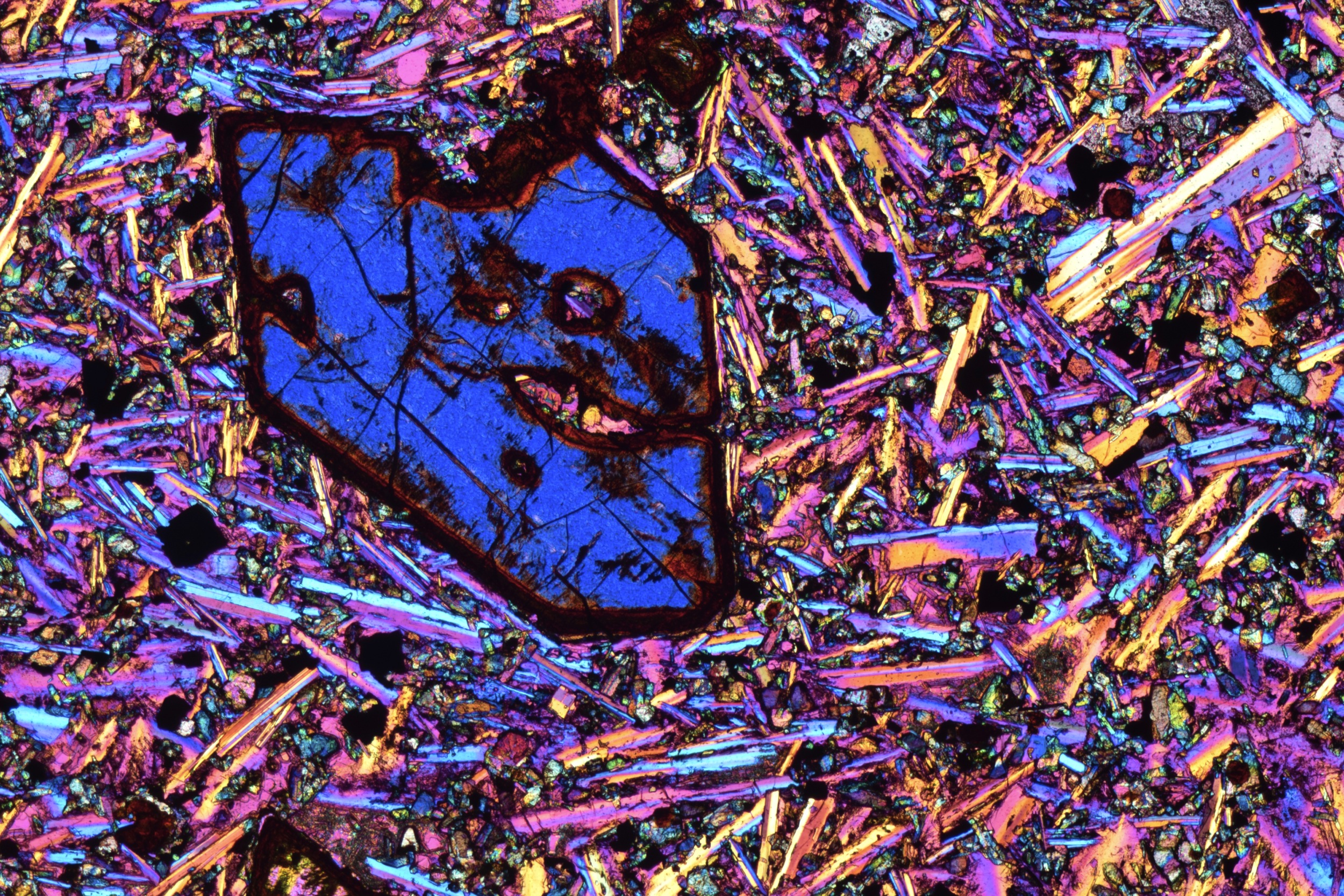 crystals under microscope