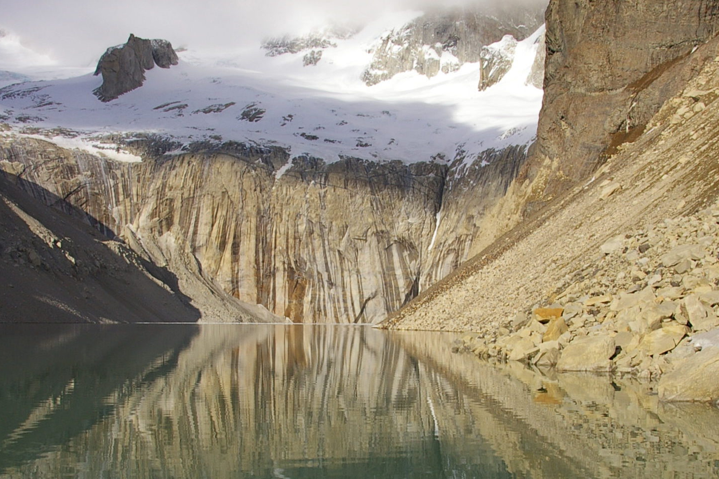 water mountains snow